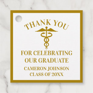 Étiquettes Cadeau Chic Gold Médicale School Graduation Party