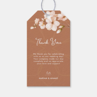 Étiquettes-cadeau Chic islamique Boho Terracotta Floral Merci