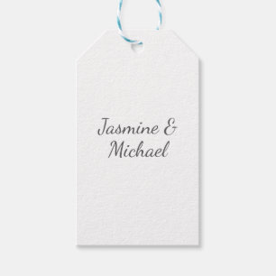 Étiquettes-cadeau Chic Lovely Calligraphie Couple Noms Mariage
