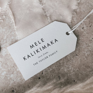 Étiquettes-cadeau Chic Mele Kalikimaka vacances de Noël de famille