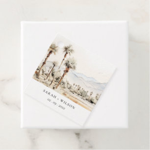 Étiquettes Cadeau Chic Palm Springs California Mariage paysager