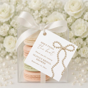 Étiquettes Cadeau Chic Pearl Bow Elle se marie : Shower de mariage