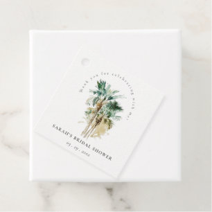 Étiquettes Cadeau Chic Plantes de Palmiers aquarelle Tropicale Enter