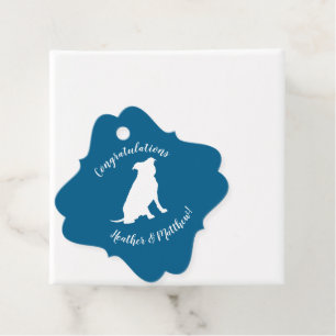 Étiquettes Cadeau Chien Baby shower Pit Pitbull Blue Boy