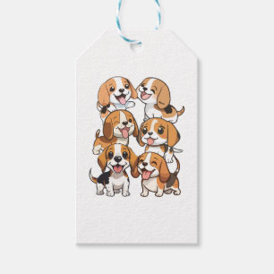 Étiquettes-cadeau chien beagle joyeux