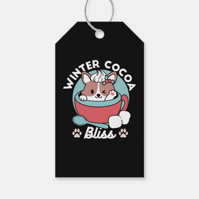 Étiquettes-cadeau Chien dans la Mug Festive pour Vibes de vacances - (Devant)