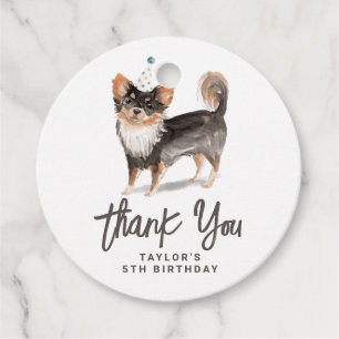 Étiquettes Cadeau Chien de Chihuahua de longue date Merci d'annivers