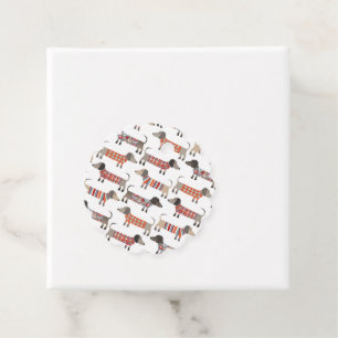 Étiquettes Cadeau Chien de saucisse Dachshund