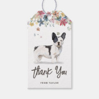 Chien-taureau français noir et blanc Merci d'anniv