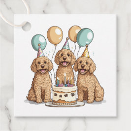 Étiquettes Cadeau Chiens de Goldendoodle d'anniversaire