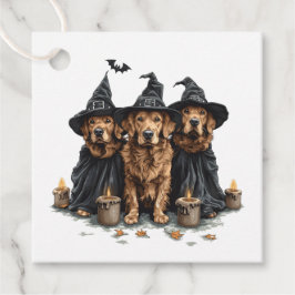 Étiquettes Cadeau Chiens de l'Halloween Golden Retriever Jack-o'-lan