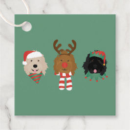 Étiquettes Cadeau Chiens de Noël Goldendoodle