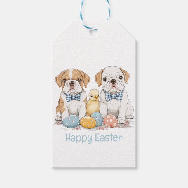 Étiquettes-cadeau Chiens de Pâques (Devant)