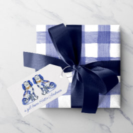 Étiquettes-cadeau Chiens de Staffordshire aquarelle