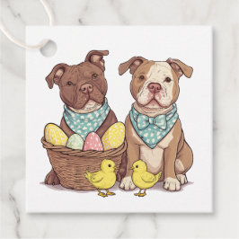 Étiquettes Cadeau Chiens taureaux de Pâques