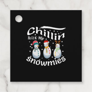 Étiquettes Cadeau Chillin avec mes neiges, équipage de Noël
