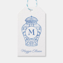 Étiquettes-cadeau Chinoiserie Monogramme Ginger Jar Tags cadeaux