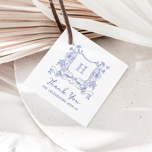 Étiquettes Cadeau Chinoiserie Russe Bow Floral Crest Baby shower