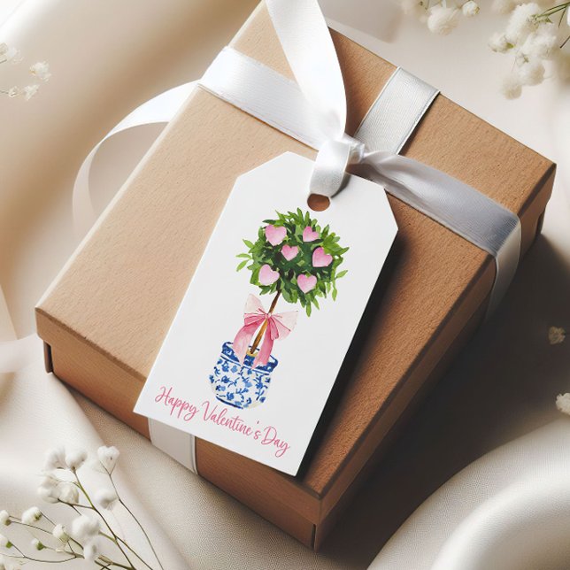 Étiquettes-cadeau Chinoiserie Topiary Saint Valentin (Créateur téléchargé)