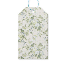Étiquettes Cadeau Chintz Vert Sauge, Imprimé Petit