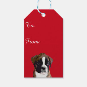 Étiquettes-cadeau Chiot de boxeur