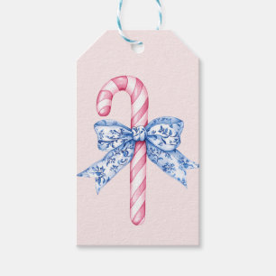 Étiquettes-cadeau Chiot de Noël rose et bleu
