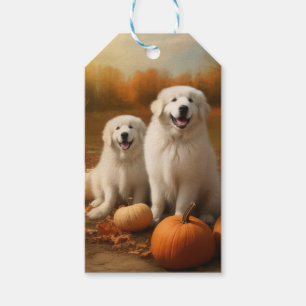 Étiquettes-cadeau Chiot des Grands Pyrénées Délice d'Automne Citroui