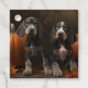 Étiquettes Cadeau Chiots Bluetick Coonhound Délice d'Automne Citroui