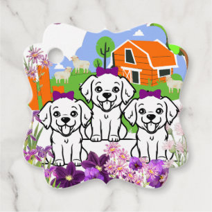 Étiquettes Cadeau Chiots fantaisie