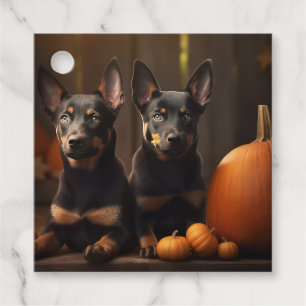Étiquettes Cadeau Chiots Kelpie australien Automne Délice Citrouille