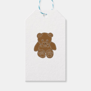 Étiquettes-cadeau Chocolat Brown Pastel En vichy Vérifier Teddy Bea