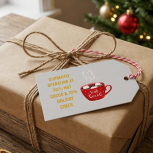 Étiquettes-cadeau Chocolat Chaud Drôle & Fête de Noël Festive de Noë