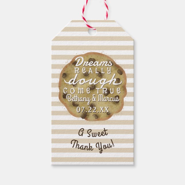 Étiquettes-cadeau Chocolat Chip Cookie Mariage Traite Dreams Dough (Devant)