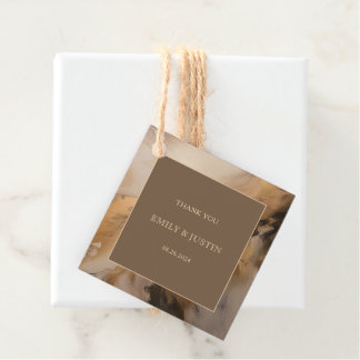 Étiquettes Cadeau Chocolat d'or moderne Mariage artistique Merci