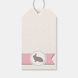 Étiquettes-cadeau Chocolat Rabbit rose Ruban