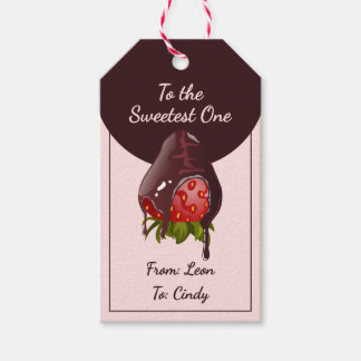 Étiquettes-cadeau Chocolate Dip Strawberry To the Sweetest One Pink