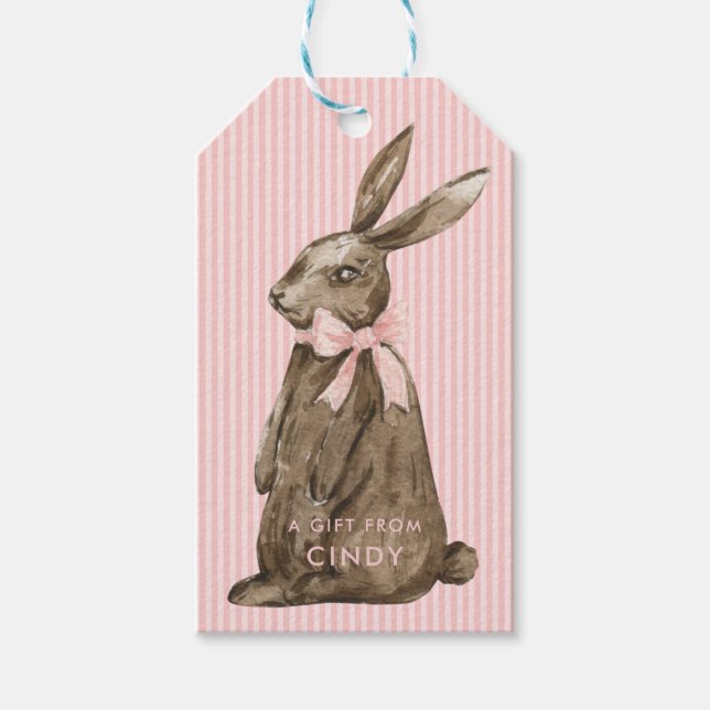 Étiquettes-cadeau Chocolate Easter Bunny (Devant)