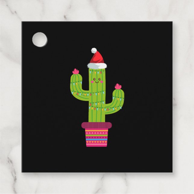 Étiquettes Cadeau Christmas Cactus (Devant)
