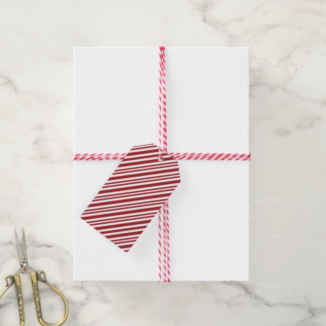 Étiquettes-cadeau Christmas Candy Cane Stripes (Avec de la ficelle)