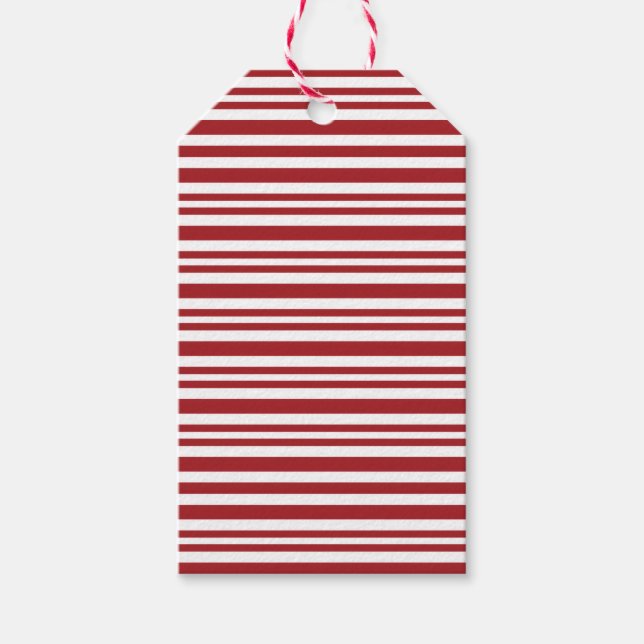 Étiquettes-cadeau Christmas Candy Cane Stripes (Devant)