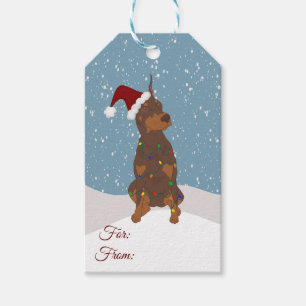 Étiquettes-cadeau Christmas Doberman Pinscher
