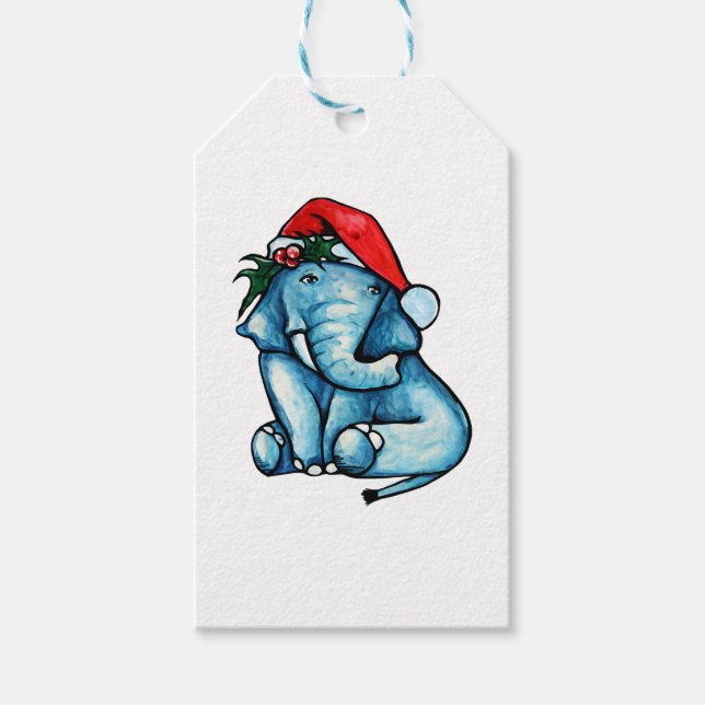 Étiquettes-cadeau Christmas Elephant (Devant)