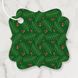 Étiquettes Cadeau Christmas Greenery Berries Artisan Modern Holiday