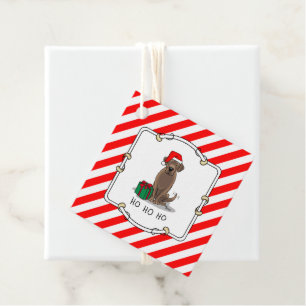 Étiquettes Cadeau Christmas Père Noël Chocolat Labrador Retriever Dr