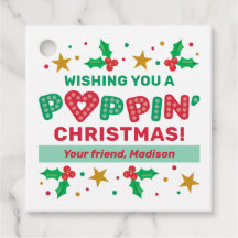 Christmas Pop It Cadeaux Tags pour Enfants