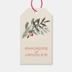 Étiquettes-cadeau Christmas Red Holly Berries Tags cadeaux