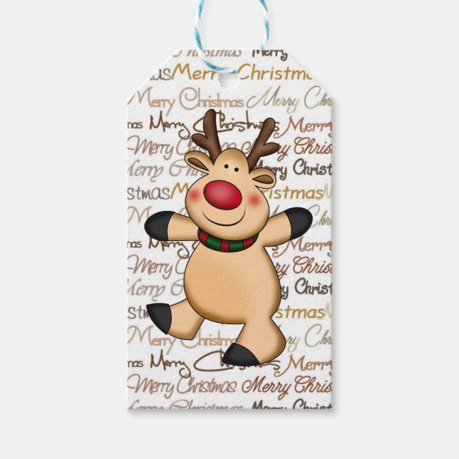 Étiquettes-cadeau Christmas Reindeer (Devant)