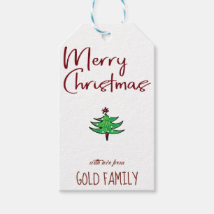 Étiquettes-cadeau Christmas Tree Cute doodé clip art design cadeaux