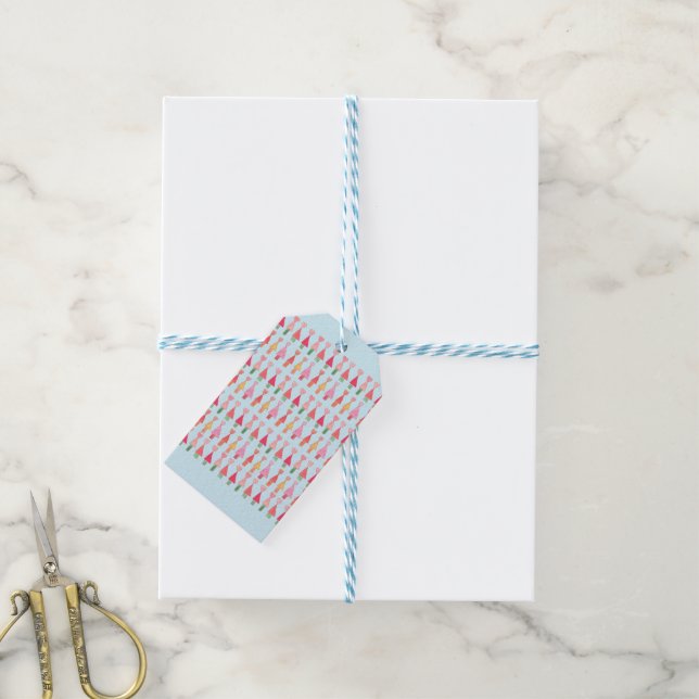 Étiquettes-cadeau Christmas Tree Hearts Wrapping Paper (Avec de laficelle)