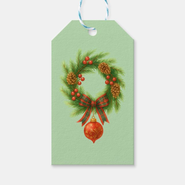 Étiquettes-cadeau Christmas Wreath  (Devant)